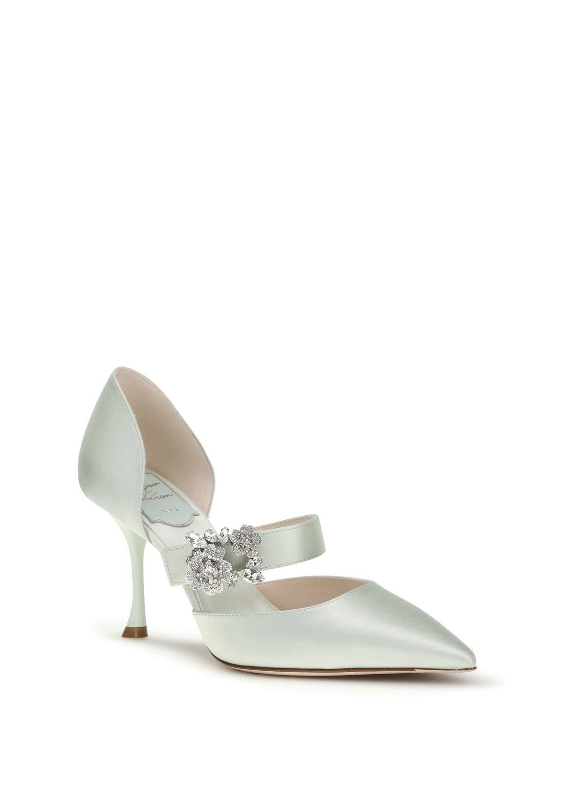 Roger Vivier Efflorescence Dorsay satin Pumps - Acquamarina