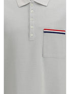 Thom Browne Short-sleeve Polo with chest pocket - Pale Grey