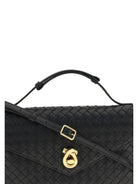 Bottega Veneta Knot Lock Shoulder Bag - Black-M Brass