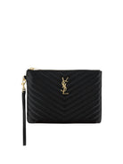 Saint Laurent Matelassé Clutch Bag - Black