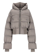 Rick Owens Short Down Jacket With Hood - Green