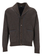 Zegna Cashmere Blend Shawl Collar Cardigan - Grey