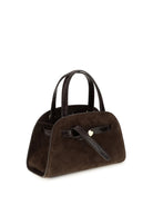 Tory Burch Small Romy suede Top Handle Bag - Dark Cocoa