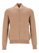 Bompard Cashmere Zip Cardigan - Brown