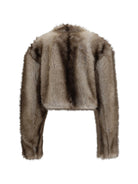 Max Mara Sportmax Quantum short faux fur Jacket - Grey Striped Grey Midium