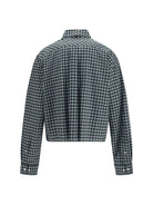 Miu Miu Checked embroidered Shirt - Bianco+Verde