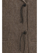 Giorgio Armani Wool jersey Jacket with leather tassels - Camel Melange