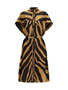 Ferragamo Twill Shirt Dress - Camel/Darkexpresso