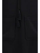 Forte_forte Georgette and crêpe Long Dress with bow and tassels - Black