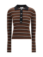 Ganni Striped Merino Polo Shirt - Multicolour