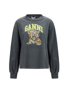 Ganni Long-sleeve tiger-print T-shirt - Phantom