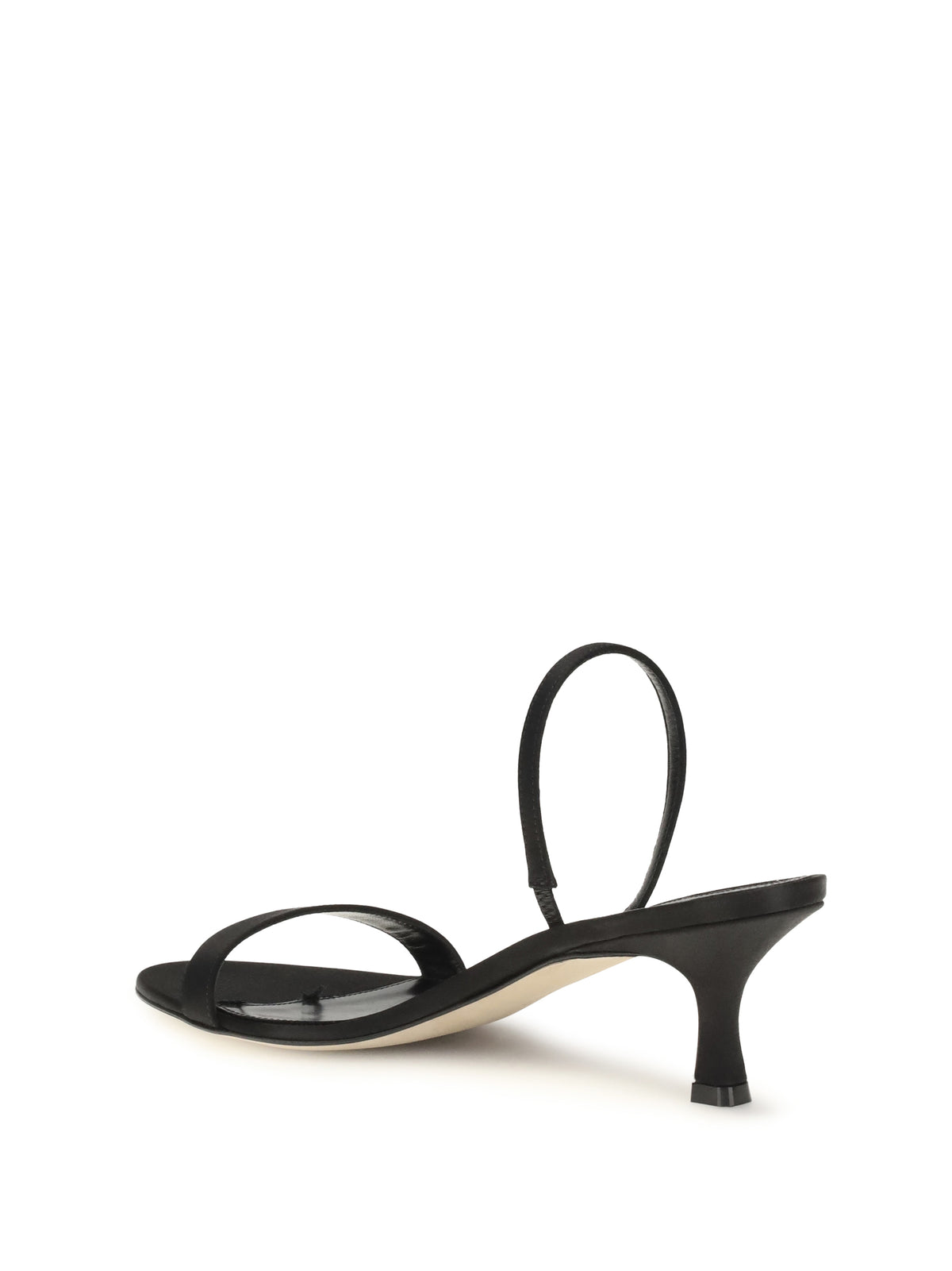 The Row Ella satin Slingback Sandals - Black