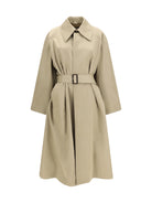 Phoebe Philo Long cotton and silk Trench Coat - Soft Beige