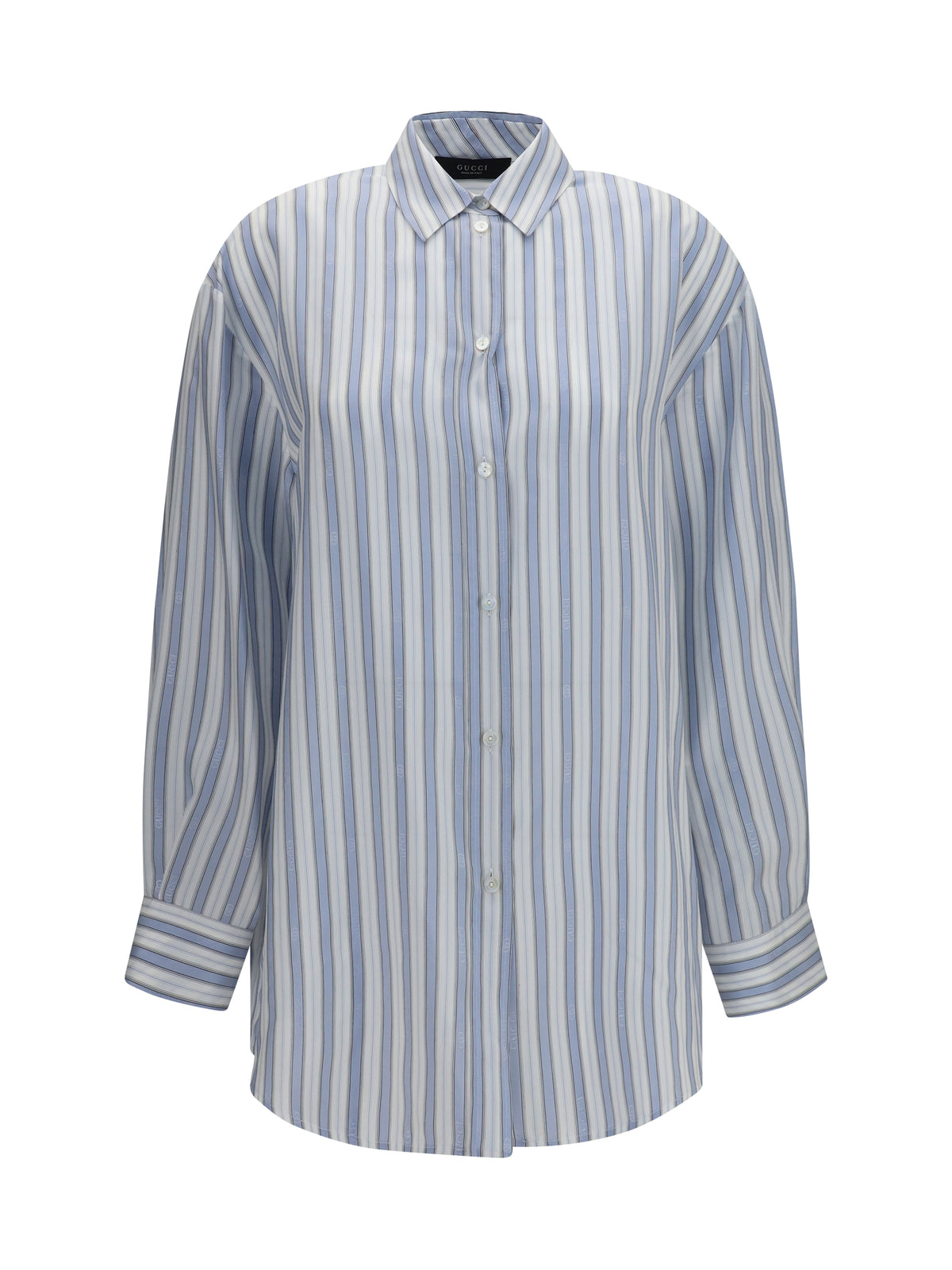 Gucci Baiadera silk jacquard Shirt - Azure/White/Mc