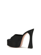 Amina Muaddi Dalida satin Sandals - Black Satin