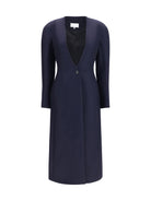 Maison Margiela Long virgin wool Coat - Navy