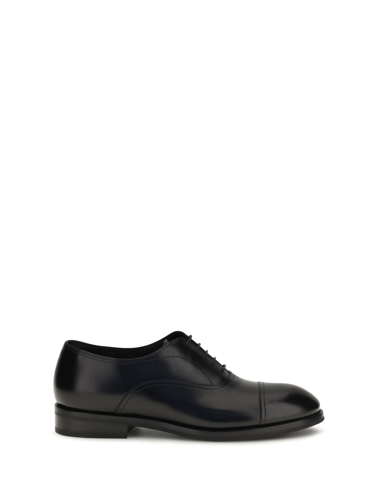 Santoni Leather Lace-Up Shoes - Black