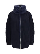 Herno High-neck fur Jacket - Blue Navy