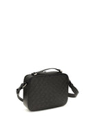 Ferragamo Leather crossbody Bag with embossed Gancini pattern - Black