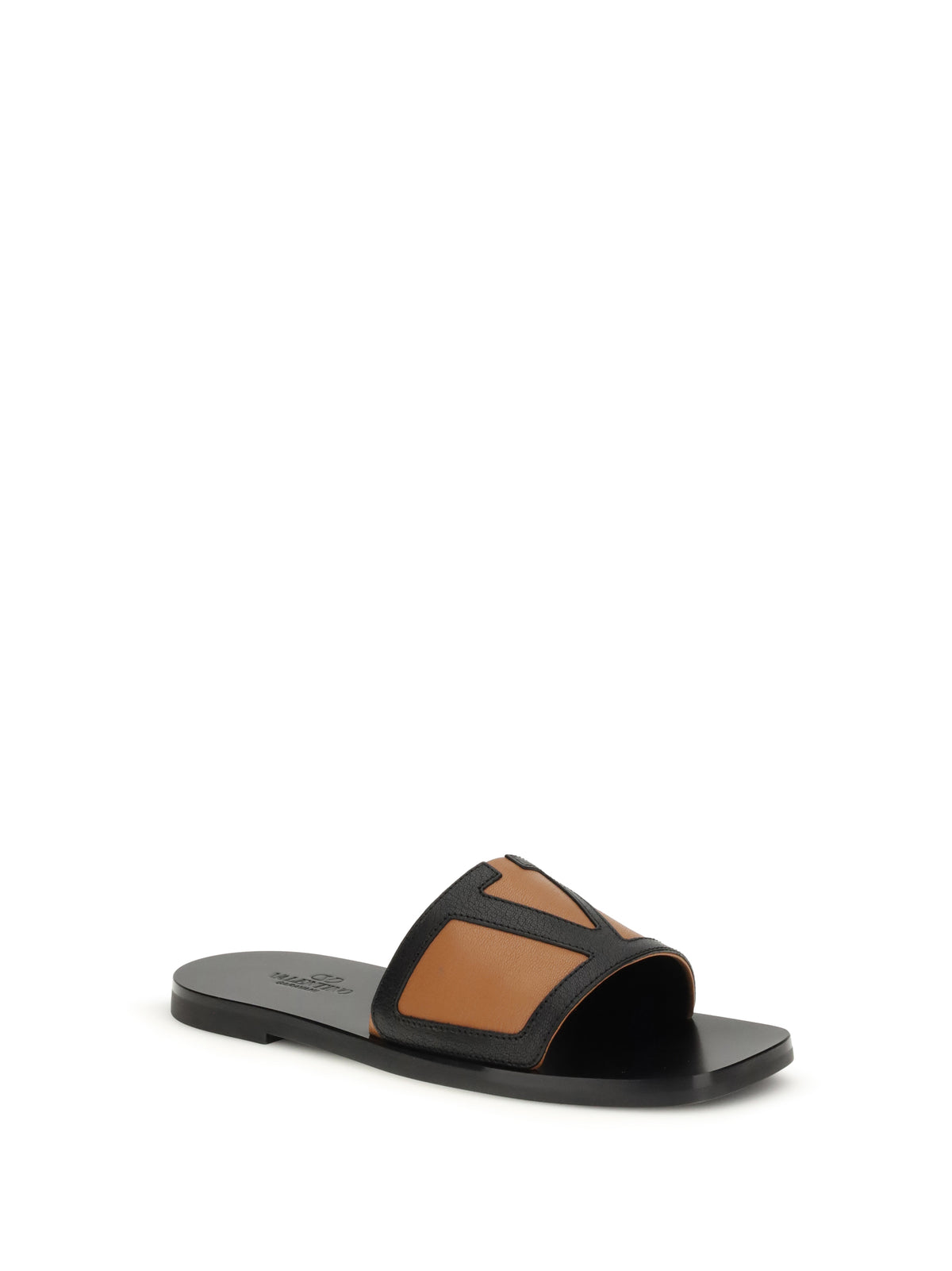 Valentino Garavani Viva Superstar slide Sandals - Black/Roasted Pecan
