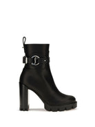 Christian Louboutin Dianouchette Lug leather Ankle Boots - Black/Black Lucido