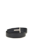 Tom Ford Reversible leather Belt - Dark Navy + Black