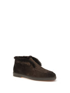 Santoni Suede shearling Ankle Boots - Dark Brown