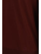 Valentino Long-sleeve wool Polo with VLogo - Burgundy