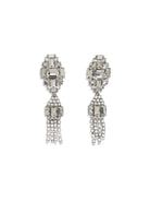 Alessandra Rich Silver-colored crystal drop Earrings - Cry Silver