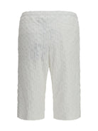 GCDS Shorts with all-over monogram - Optic White/White
