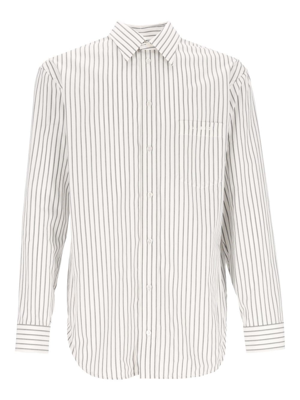 Balenciaga Regular Fit Shirt Soft Stripe Poplin - White