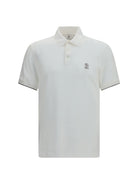 Brunello Cucinelli Cotton Polo - Off White+Testa Di Moro