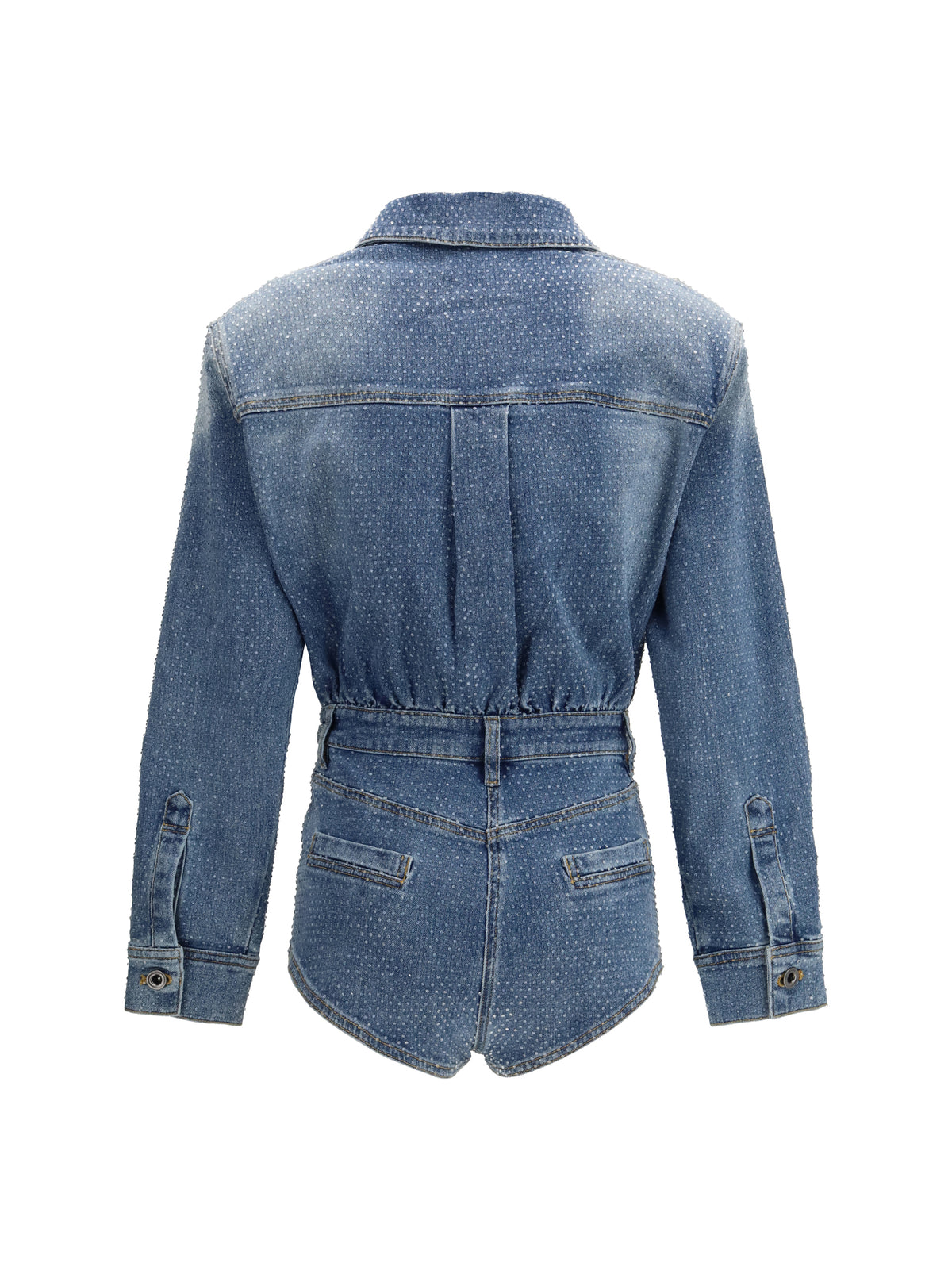 Self-Portrait Rhinestone denim Jacket - Blue