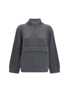 Brunello Cucinelli Cashmere half-zip Sweater - Piombo