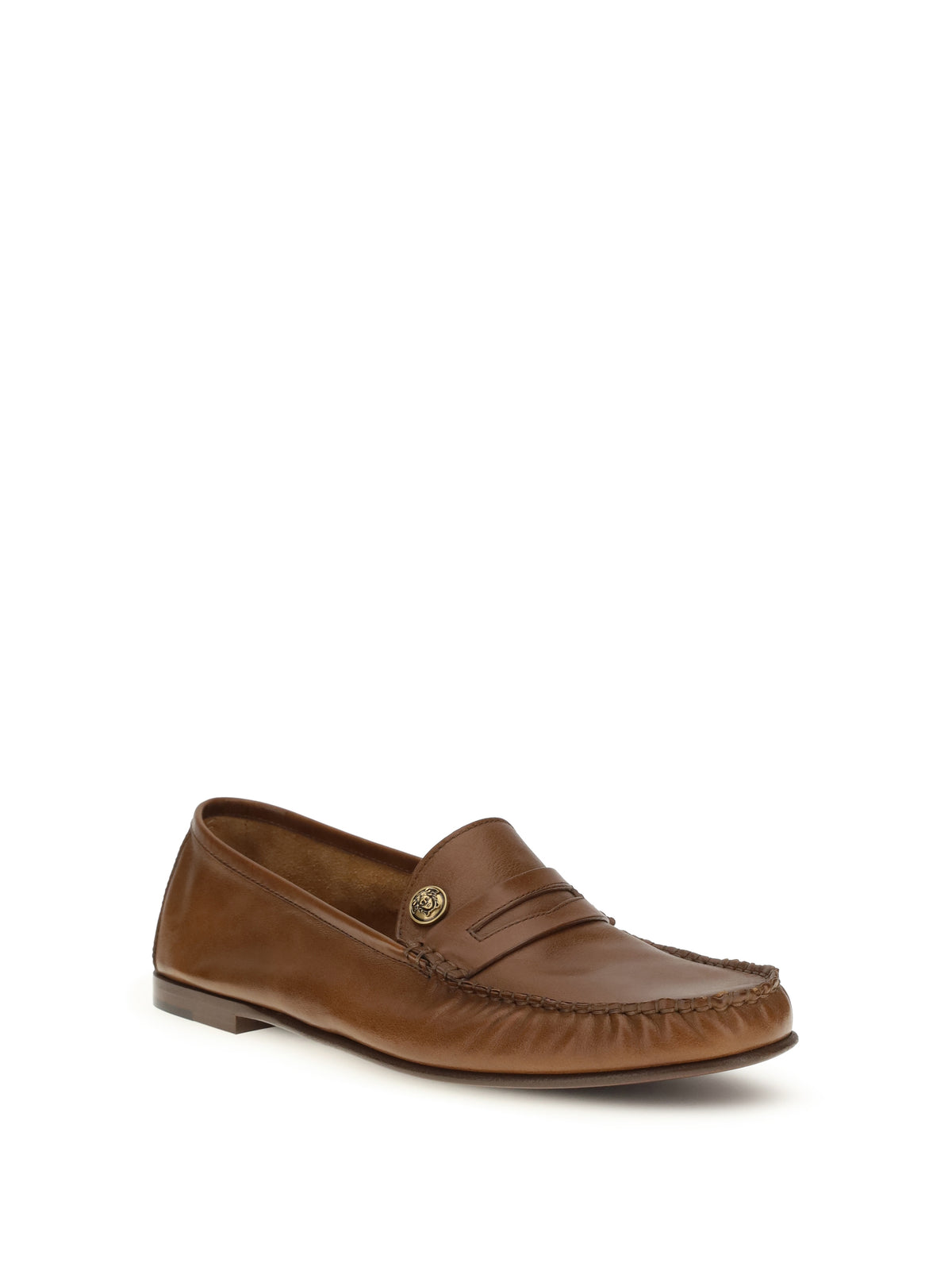 Versace Leather Loafers - Rovere-Gold