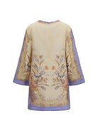 Zimmermann Indra floral tunic Dress - Biscuit Scarf Floral