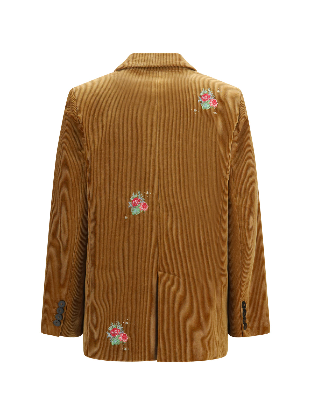 Forte_forte Bouquet velvet single-breasted Jacket with embroidery - Camel
