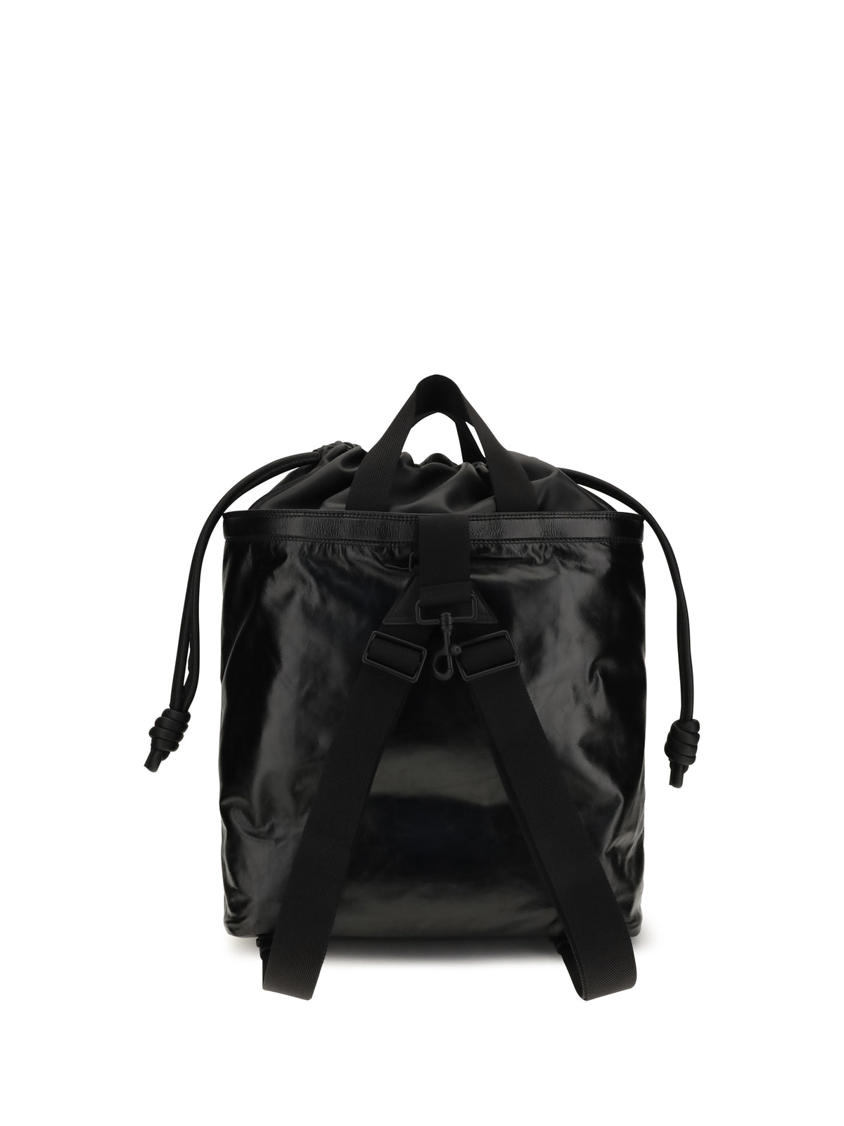 Loewe Squad paper-effect calfskin Backpack - Black