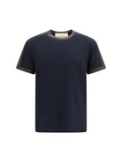 Valentino Embroidered logo cotton-jersey T-shirt - Dark Navy/Ebony