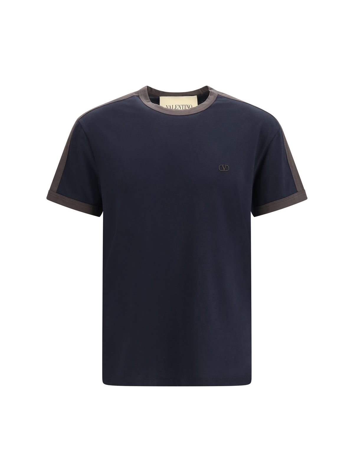 Valentino Embroidered logo cotton-jersey T-shirt - Dark Navy/Ebony