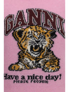 Ganni Wool graphic Sweater - Chalk Pink