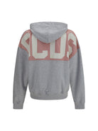 GCDS Hooded Sweatshirt with back band logo - Vapor Grey/Pink