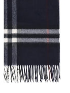 Burberry Cashmere Check Scarf - Ink Blue