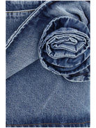 Magda Butrym Twisted floral denim Mini Skirt - Dark Blue