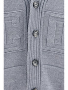 GCDS Buttoned logo Cardigan - Asphalt/Grey