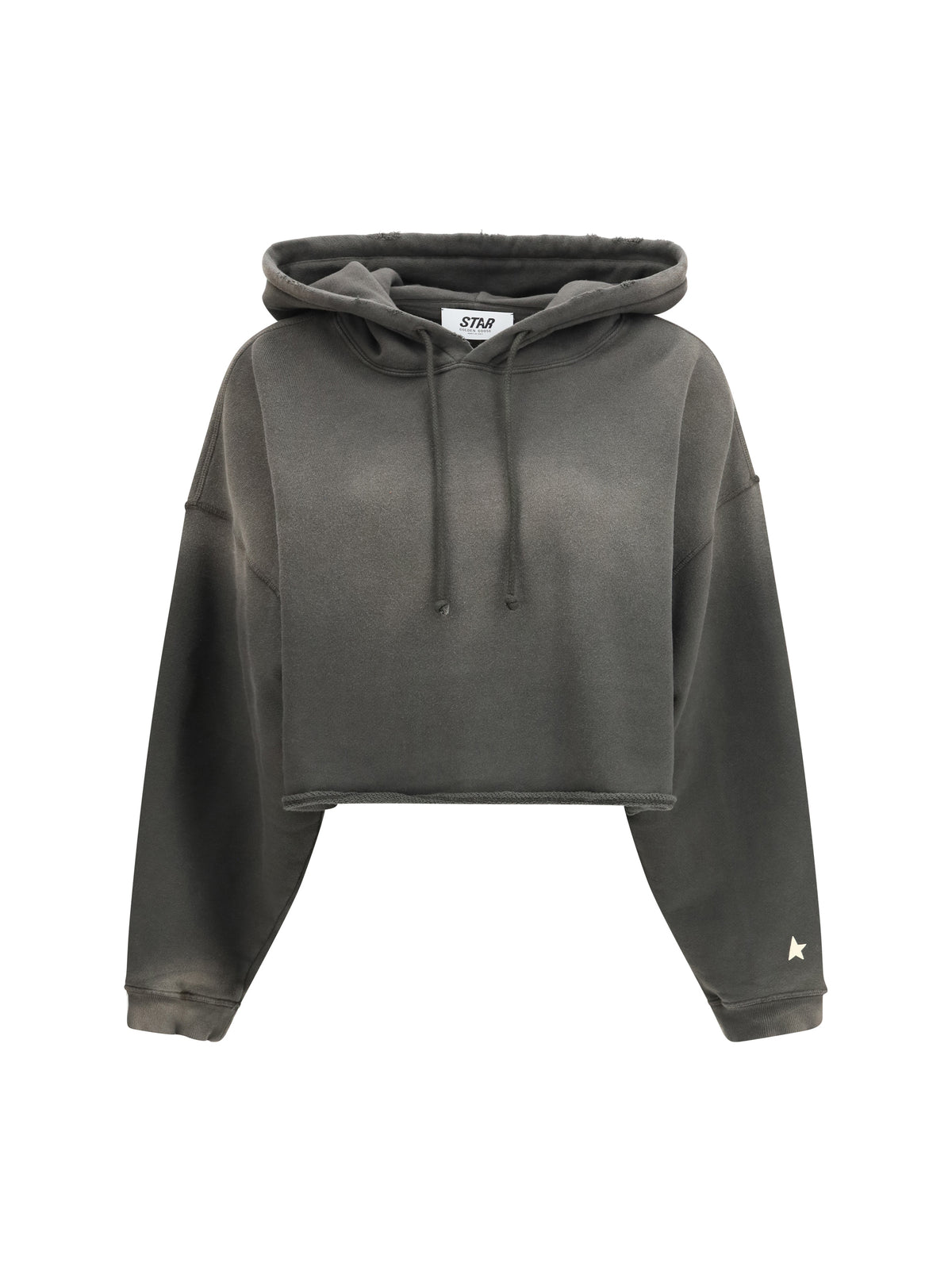 Golden Goose Cropped Hoodie - Charcoal