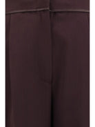 Forte_forte High waisted grain de poudre Pants - Burgundy