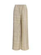 Toteme Silk monogram Pants - Ivory