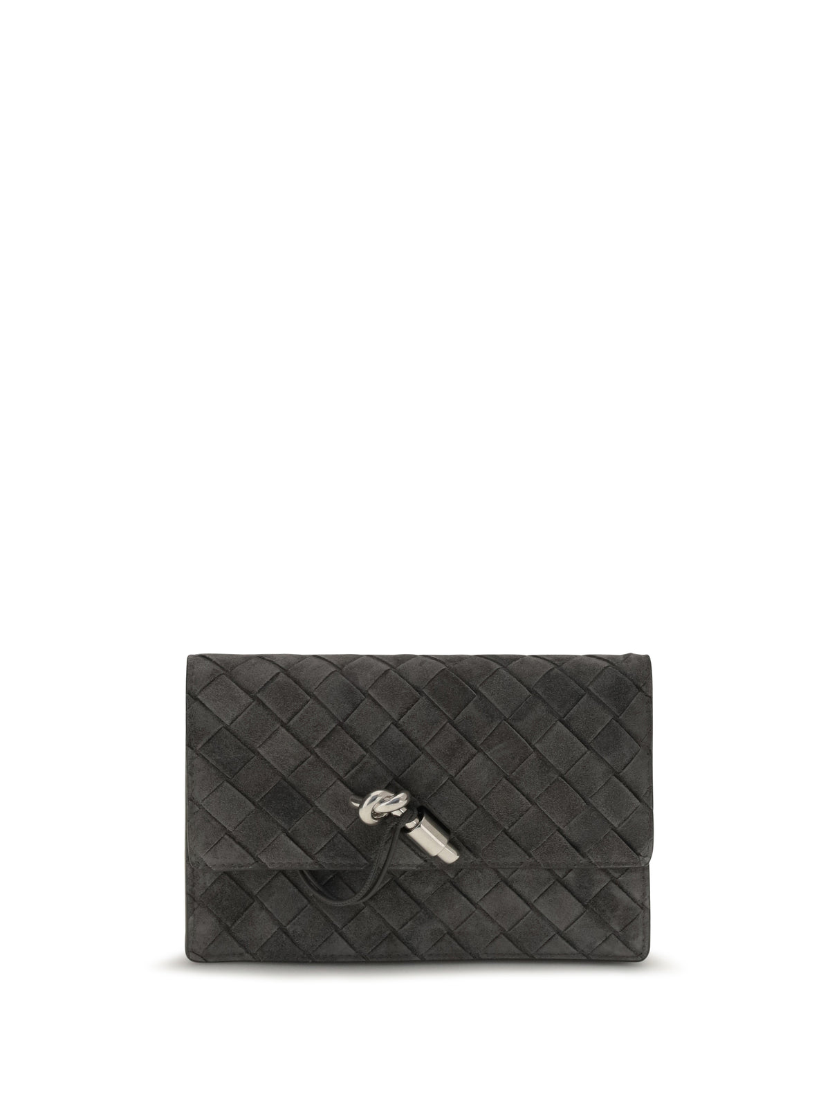 Bottega Veneta Andiamo suede Shoulder Bag - Obsidian Grey-Silver