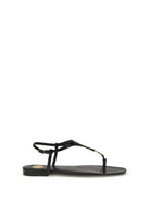 Saint Laurent Cassandre leather Sandals - Black
